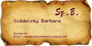 Szádeczky Barbara névjegykártya