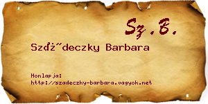 Szádeczky Barbara névjegykártya