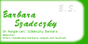 barbara szadeczky business card