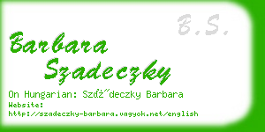 barbara szadeczky business card